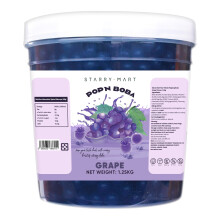 POP'N BOBA Grape Popping Boba for Bubble Tea (1.25kg), Bursting Pearls Bubble, for Shakes, Dessert Topping, Smoothie and Cocktails