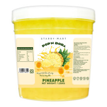 POP'N BOBA Pineapple Popping Boba for Bubble Tea (1.25kg), Bursting Pearls Bubble, for Shakes, Dessert Topping, Smoothie and Cocktails