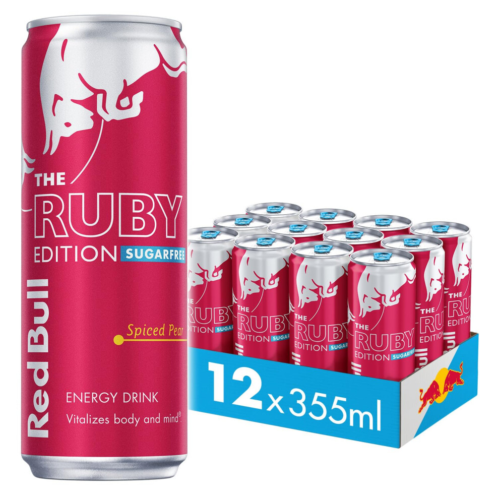 Red Bull Energy Drink Sugar Free Ruby Edition Spiced Pear 355Ml X12