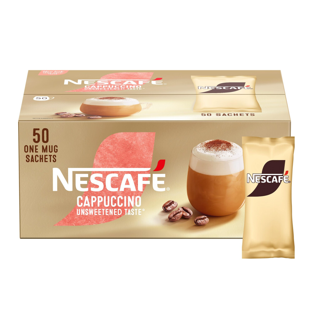 Nescafe Nescaf? Cappuccino Unsweetened Taste Instant Coffee Sachets - 50 X 14.2G