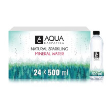 AQUA Carpatica 500ml x 24 - Pure Natural Sparkling Mineral Water for Optimal Hydration, Nitrate-Free, Abundant in Calcium & Magnesium, Naturally