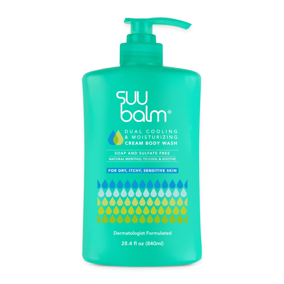 Suu Balm Cream Anti Itch Body Wash, Eczema Bodywash For Adults, Psoriasis Body Wash, Moisturising Cleanser For Dry Itchy Skin Relief, Derm-Formulated With Menthol &