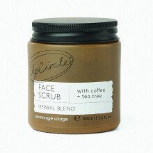 UpCircle Coffee Face Scrub - Herbal Blend For Oily, Combination + Spot Prone Skin 100ml - Tea Tree, Shea Butter, Coconut + Rosehip Oil - Natural,