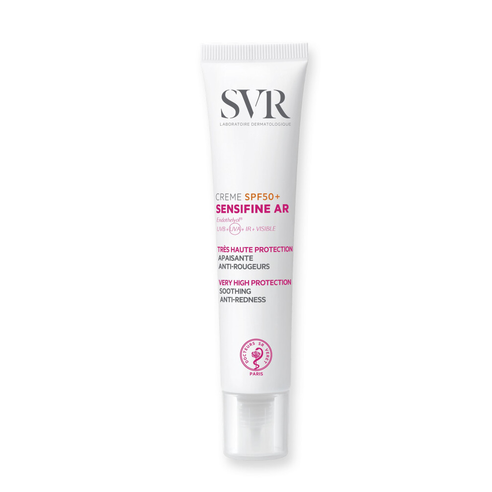 Svr Cream Sensifine Ar Spf50+ Calming Daily Spf50 Anti-Redness Moisturizer Rosacea Sun For Face, Uvb/Uva Anti-Redness Sunscreen For Sensitive Skin