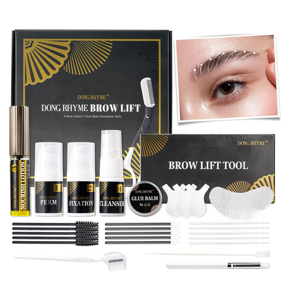 Dong Rhyme Brow Lifting Kit, Brow Lift Set Eyebrow Lifting Kit Professional Semi-Permanent Eyebrow Perming Semi-Permanent Professional Eyebrow Lamination Kit