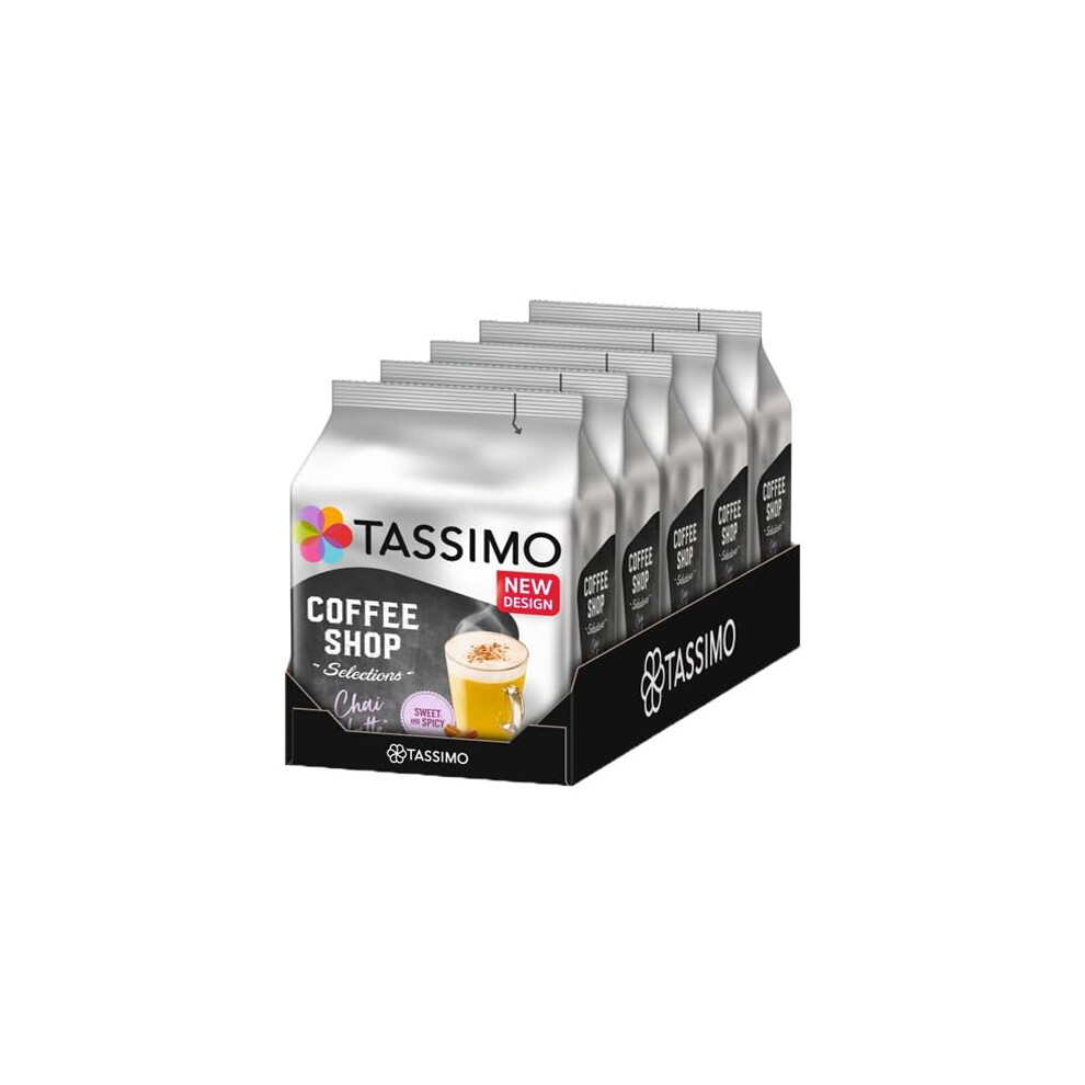 Tassimo Coffee Shop Selections Chai Latte Coffee Pods X8 (Pack Of 5, Total 40 Drinks)