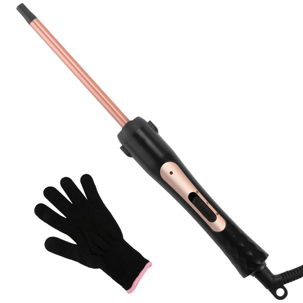 Lxmtou Thin Curling Wand 9Mm Slim Curling Wand Tight Curls Tourmaline Ceramic Barrel For Short & Long Hair Skinny Curler Styler With Clampless