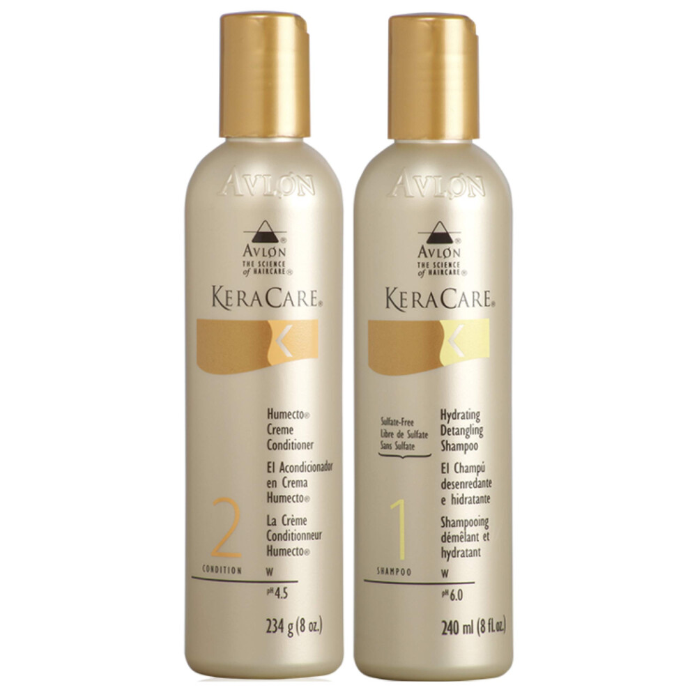 Avlon Keracare Humecto Creme Conditioner 234g with Hydrating Detangling Shampoo 240ml