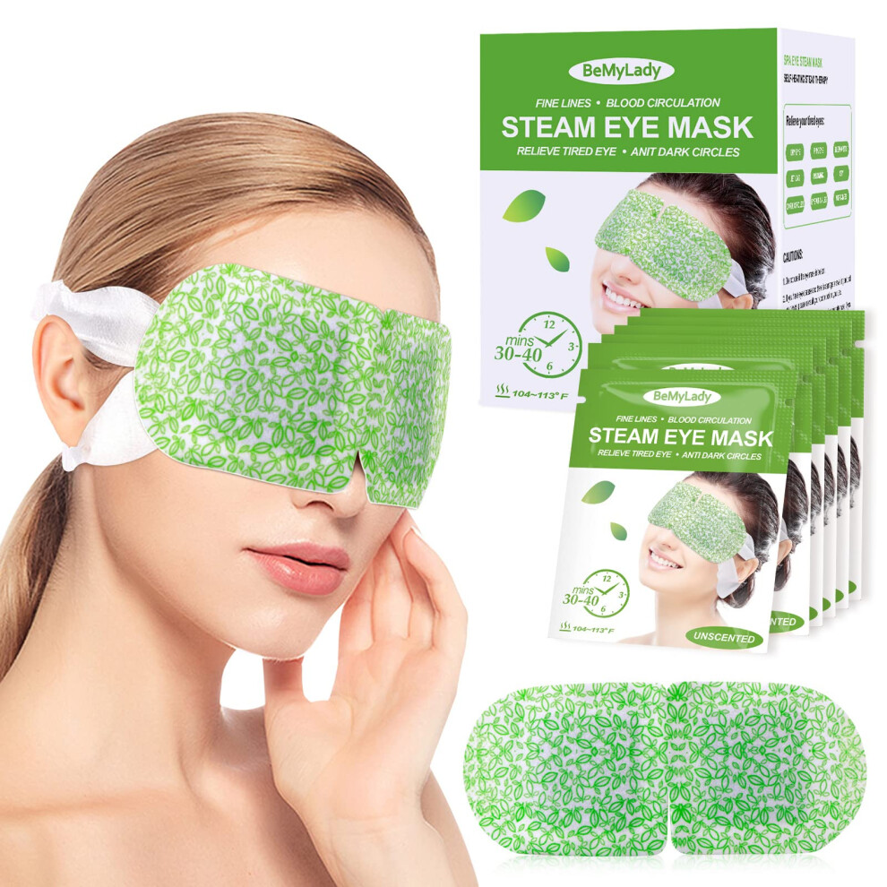 Bemylady 16Pcs Heated Eye Mask For Dry Eyes Steam Eye Mask Self Heating Eye Mask Relieve Puffy Eyes, Blepharitis, Migraine, Eye Fatigue (Unscented)
