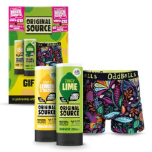 Original Source x Oddballs Gift Set, Lime Shower Gel, Lemon & Tea Tree Shower Gel, Oddballs Boxers, Gifts for Men, Birthday Gift, 100 Percent Natural