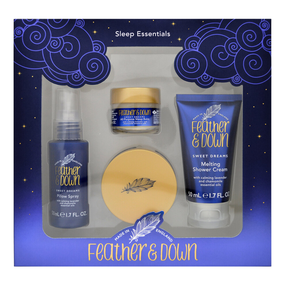 Feather & Down Cream Sweet Dream Sleep Essentials Gift Set (50Ml Pillow Spray, 50Ml Melting Shower 16G All-Purpose Sleep Balm & 50Ml Sleep Butter)