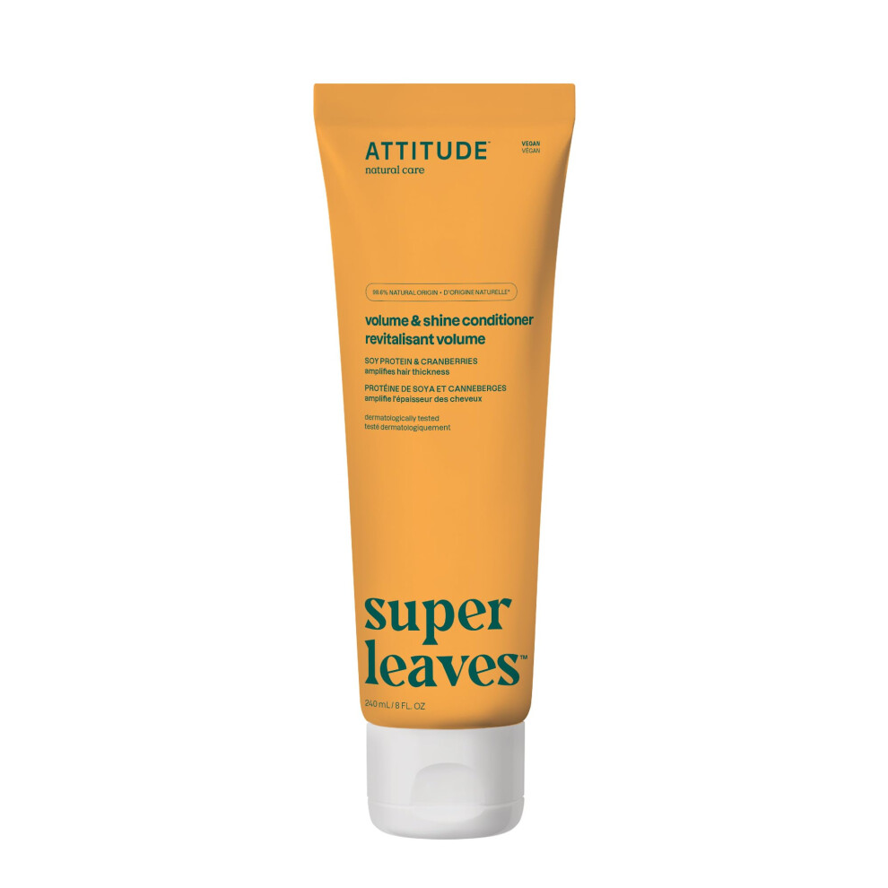 Attitude Volume And Shine Hair Conditioner, For Thin Hair, Naturally Derived Ingredients, Vegan Detangler, Dermatologically Tested, Soy Protein &