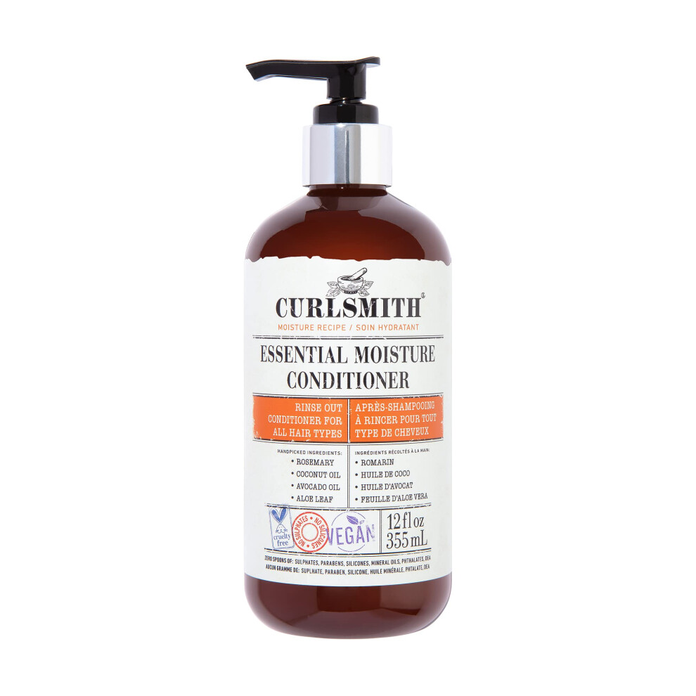 Curlsmith - Essential Moisture Conditioner, Lightweight Frizz Control For Wavy, Curly And Coily Hair, Vegan (355Ml)
