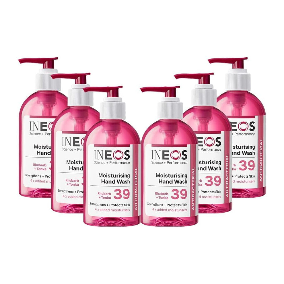 Ineos Hygienics Ineos - Liquid Hand Soap - Moisturising - Handwash With Rhubarb & Tonka - 6 Bottles X 250Ml, Packaging May Vary