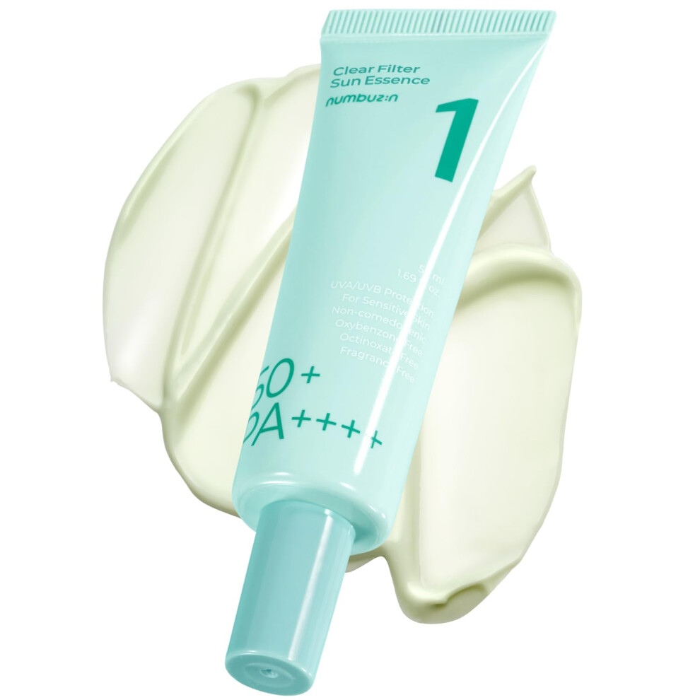 Numbuzin White/Light No.1 Sunscreen | Clear Filter Sun Essence | No Cast, Hydrating, Moisturizing, Cools Down, Finish | 50Ml