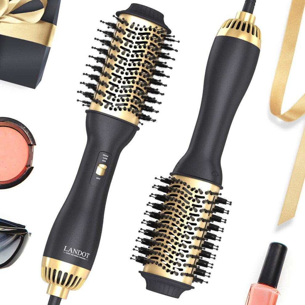 Landot Hair Dryer Brush, Lightweight Heated Hair Brush, One-Step Air Stylers And Volumizer Blow Dryer For Drying Straightening Curling Volumizing