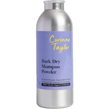 Corinne Taylor | Organic Dark Dry Shampoo Powder | Chocolate Scent | Orange, Arrowroot & Cacao Seed Powder | Volumising | Dark Hair | Black & Brunette