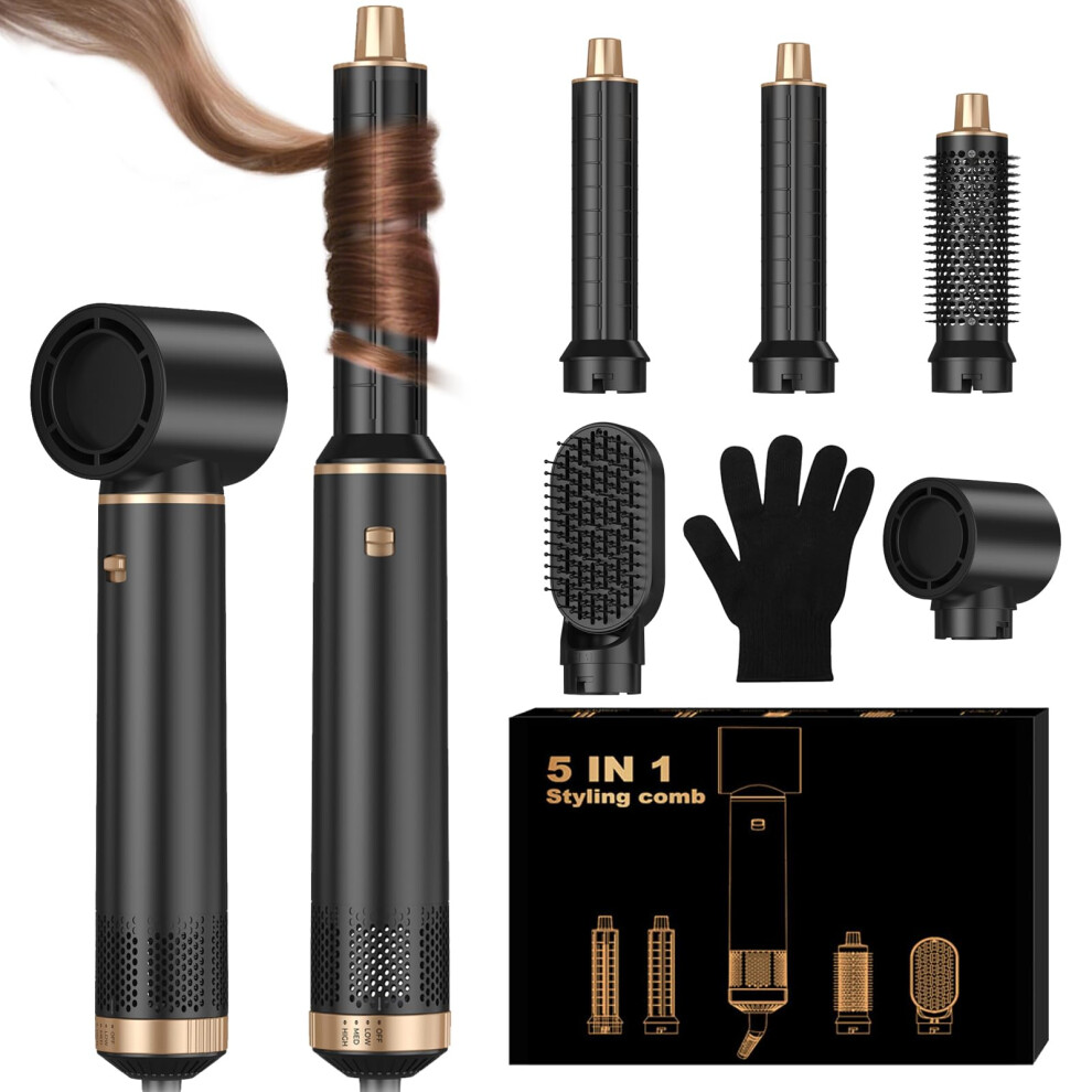 Okwrap Airbrush 5 In 1, Hair Wrap Curler Magic Styler 5 In 1 Hair Styler, Magic Air Styler With Curl Straighten, Volumise, Smooth And Hairdryer Brushes For