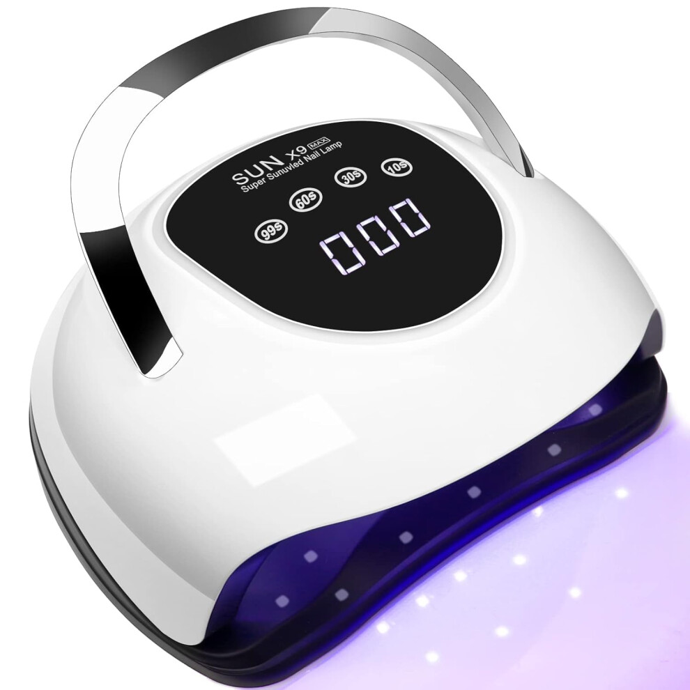 Lke 220W Uv Nail Lamp Professional Gel Nail Lamp Led Nail Dryer For Gel Nails With 4 Timers Touch Screen Automatic Sensor Portable Handle Ideal For Home