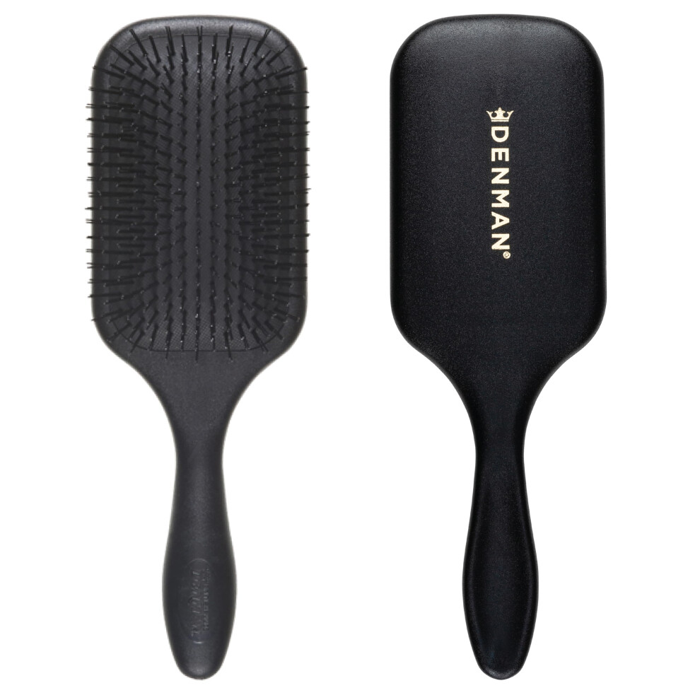 Denman Tangle Tamer Ultra (Black) Detangling Paddle Brush For Curly Hair And Natural Hair - Use With Both Wet & Dry Hair, D90l Black