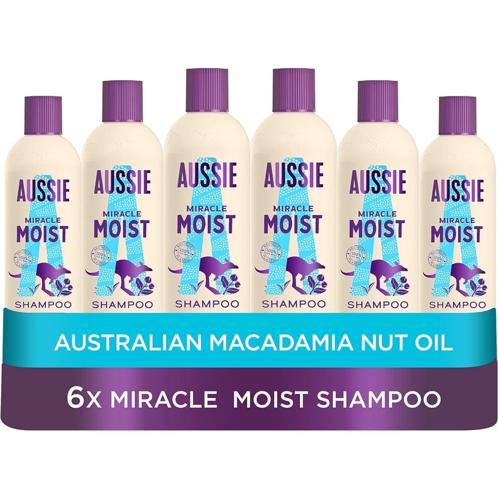 Aussie Miracle Moist Shampoo 300 Ml - Pack Of 6