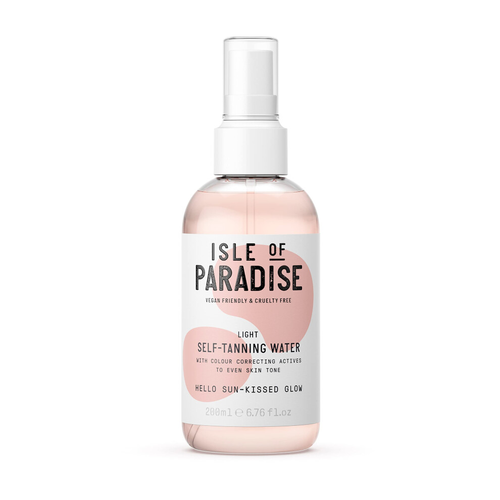 Isle Of Paradise Light Self Tan Water (200 Ml) Hydrating Self Tanning Water Natural Ingredients & Vegan