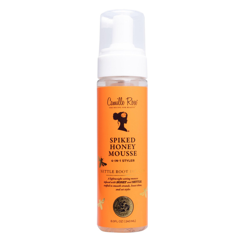Camille Rose Spiked Honey Mousse 4-In-1 Hair Styler To Define Curls And Hold Styles Into Place While Nourishing And Adding Shine | With Honey And