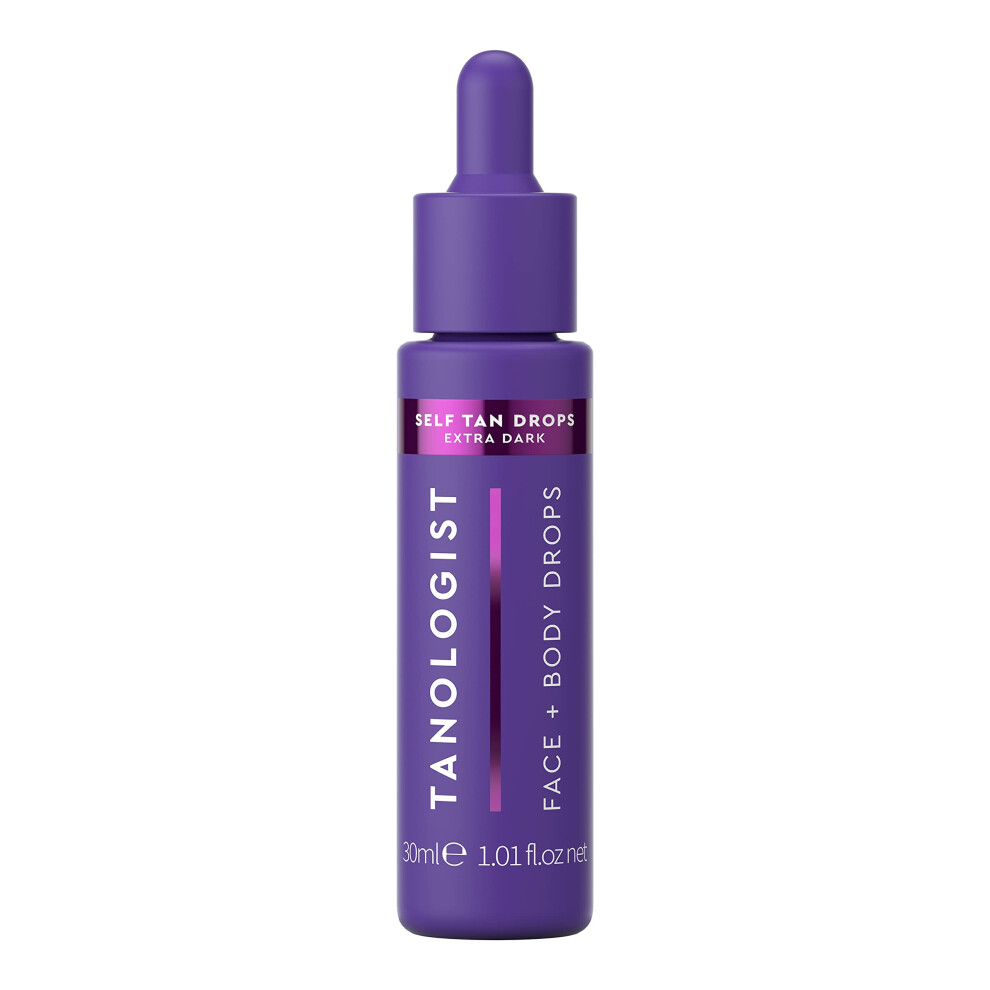 Tanologist Dark Drops, Extra (30Ml) Hydrating Self Tanning Drops, Natural Ingredients & Vegan, Dermatologist Approved, Clean Ingredients & Vegan