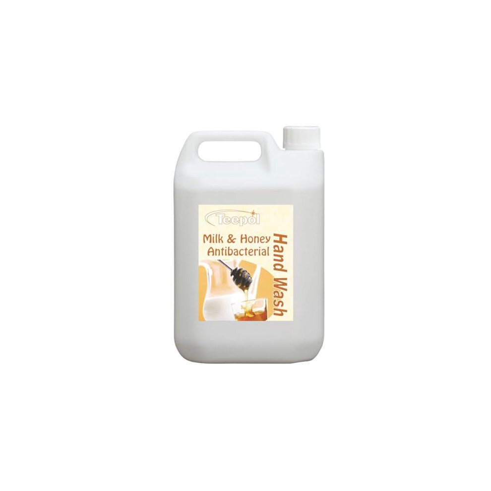 Teepol Milk & Honey Antibacterial Hand Wash, Luxury Scented Liquid Hand Soap Refill - Antibacterial Handwash - Effective Germ-Killing Hand Soap - Soft