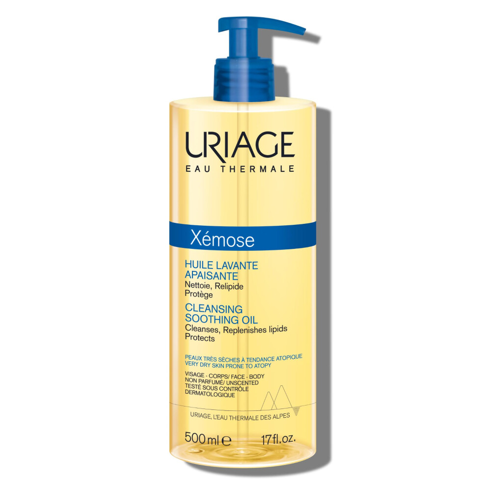 Uriage Xemose Cleansing Soothing Oil - Nourishing Cleansing For Face & Body With 19% Glycerin & Shea Butter - Dry Skin Prone To Atopy - Soothes