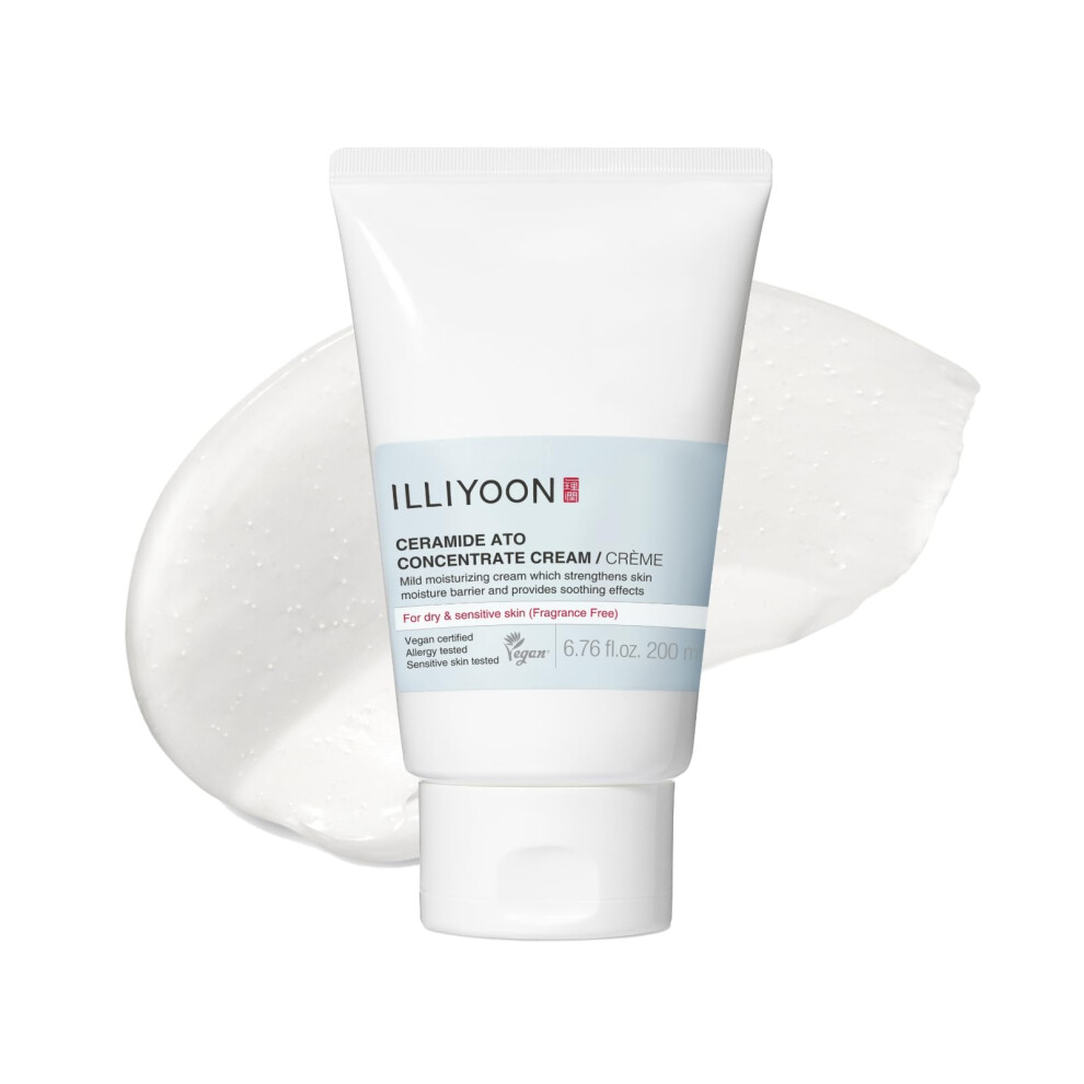 Illiyoon Cream Ceramide Ato Concentrate (200Ml, 6.76 Fl Oz) | Moisturizer For Dry&Sensitive Skin, 100Hr Hydration, Restoring Skin Barrier | Gentle For