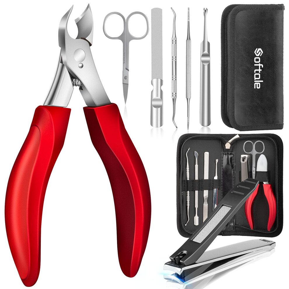 Softale Toenail Clippers For Thick Nails, Professional Large Nail Clippers For Thick & Ingrown Toenails, 7 Pcs Stainless Steel Nail Treatment Foot