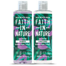 Faith In Nature Natural Lavender & Geranium Shampoo and Conditioner Set, Nourishing, Vegan & Cruelty Free, No SLS or Parabens, For Normal to Dry Hair,
