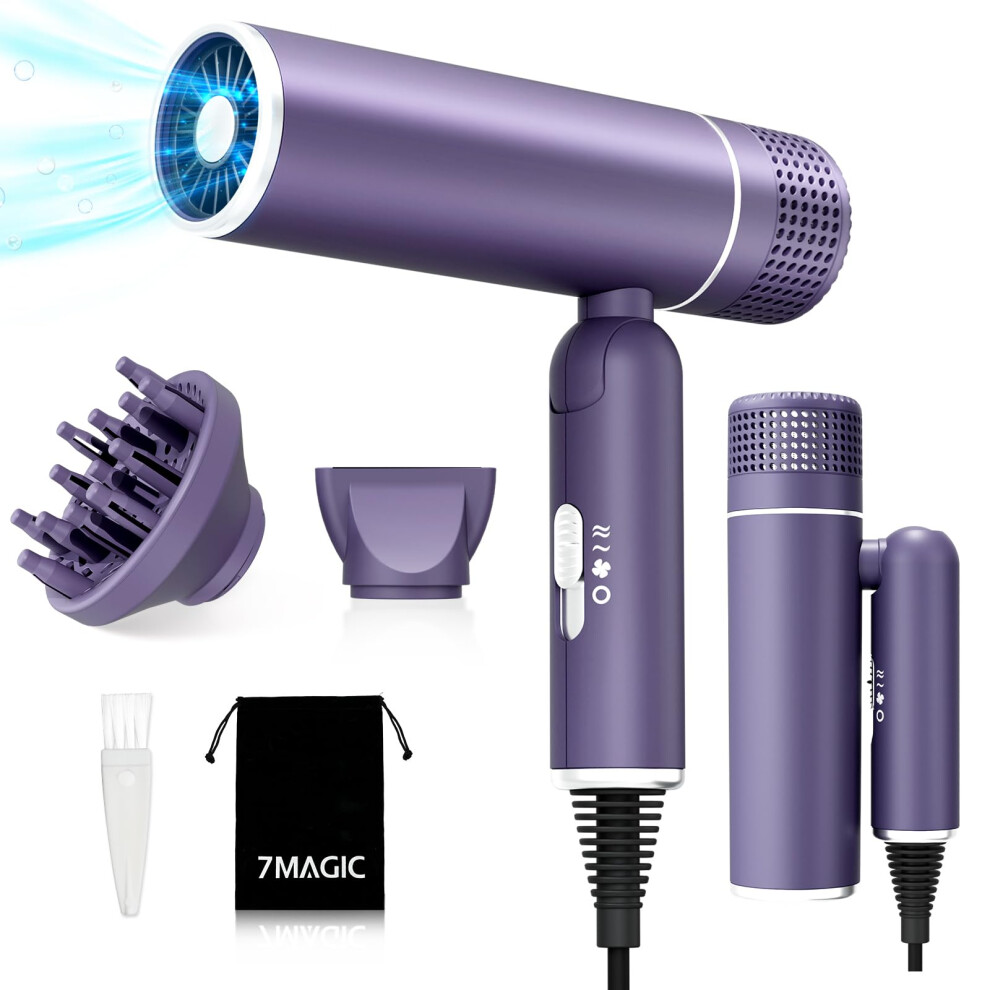 7Magic Hair Dryer, Diffuser Hairdryer, Blow Dryer For Women, Travel Hair Dryer, Ionic Hairdryer, Lightweight Blow Dryer, Low Magnetic Structure, Constant