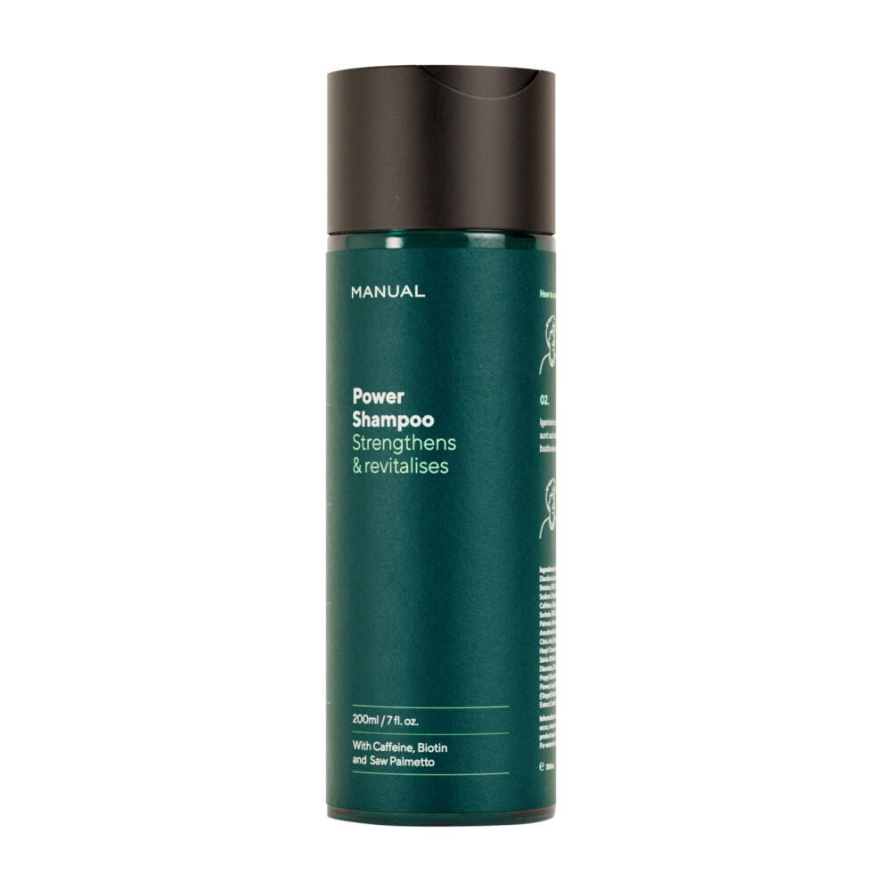 Manual Hair Growth Power Shampoo For Men (200Ml) - Stimulate & Revive Follicles - Natural Ingredients Including Biotin, Saw Palmetto & Caffeine - Use