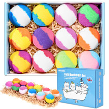 Bath Bombs Gift Set, 12pcs Handmade Fizzy Bubble Bath Bombs, Vegan & Cruelty Free, Perfect for Bubble and Spa Bath, Birthday Mothers Day Gifts Idea