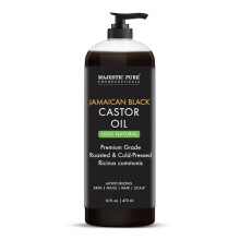 MAJESTIC PURE Pure Jamaican Black Castor Oil for Hair Care, Strengthening, Nourishing, and Volumizing Formula - Non GMO Verified, 16 Fl Oz