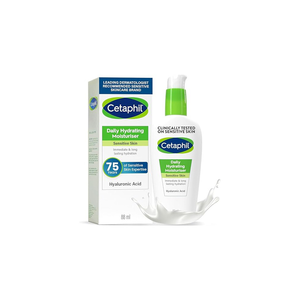 Cetaphil Daily Hydrating Face Moisturiser, 88Ml, For Sensitive Skin, With Hyaluronic Acid