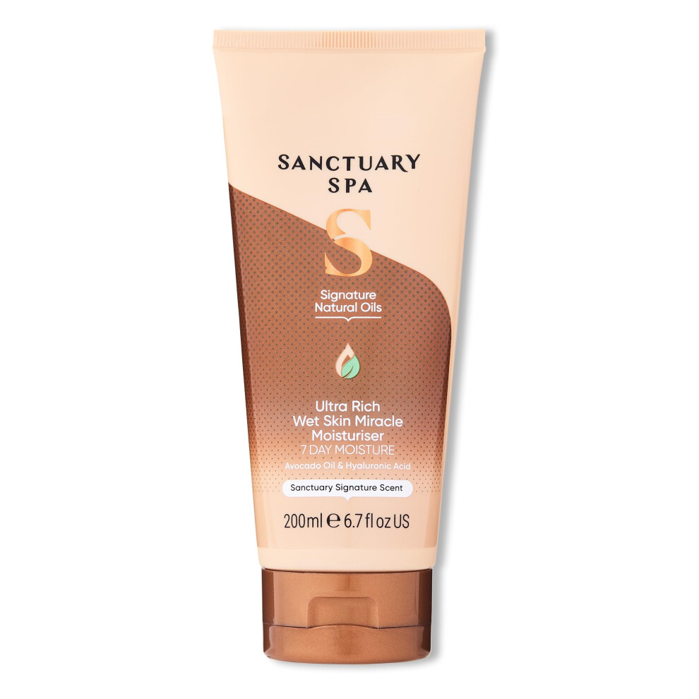 Sanctuary Spa Ultra Rich Wet Skin Miracle Moisturiser, No Mineral Oil, Cruelty Free and Vegan In Shower Moisturiser, 200ml, Orange-image-OPC-PMXVKRQ-NEW