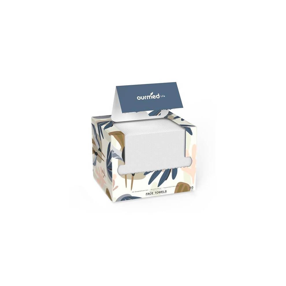 Ourmed Life Face Towels, Disposable Biodegradable Facial Towels For Sensitive Skin, Lint- Free Face Wipes For Washing Face, Skincare And Makeup
