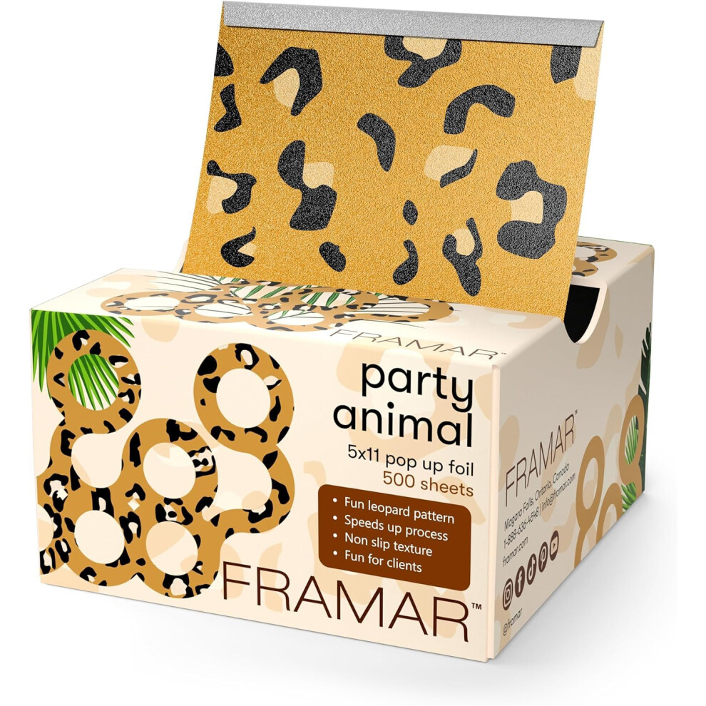 Framar Party Animal Embossed Pop Up Hair Foil, Hair Foils For Highlighting, Foils For Highlights, Hairdressing Foil For Hair Highlights, Highlighting