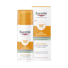 Eucerin Oil Control Sun Gel-Cream Dry Touch SPF 50+ 50ml, Unscented Sun Protection Gel for Sensitive, Oily and Acne-Prone Skin, Fast-Absorbing