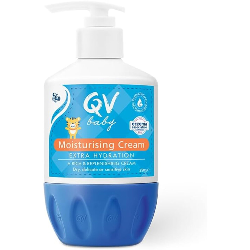 Qv Cream Baby Moisturising 250G - Rich Moisturising With Glycerin And Vitamin B3 For Babies And Newborn, Non-Greasy For Sensitive Skin, With