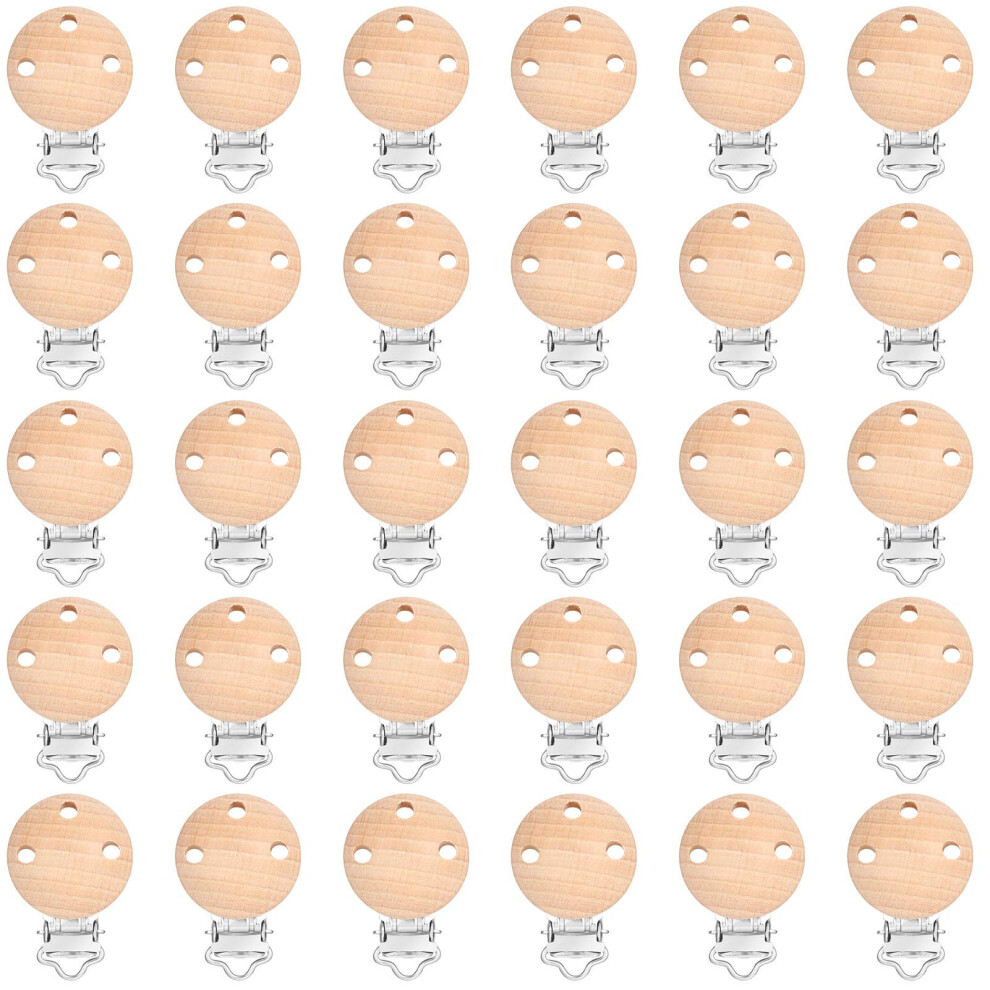 30Pcs Wood Pacifier Suspender Clips Baby Dummy Clip Wooden Pacifier Clips Soother Clasps Baby Suspender Soother Clasps For Toy Holder Clip Ruggito