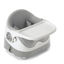 Mamas & Papas Baby Bud Booster Seat for Dining, Detachable Tray, Harness, Adjustable Seat and Non-Slip Feet, Pebble Grey