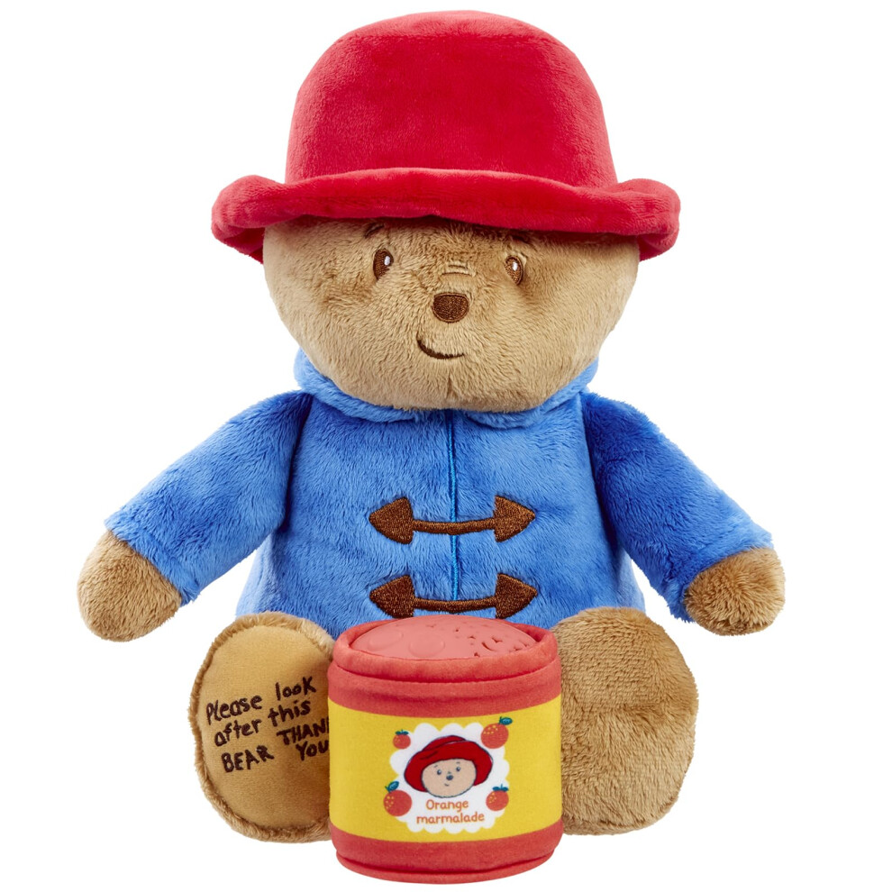 Bedtime Cuddles With Paddington Bear Set - Cuddleable Soft Teddy Toy & Marmalade Jar Nightlight - Calming Lullaby, Colour-Changing Rainbow Designs