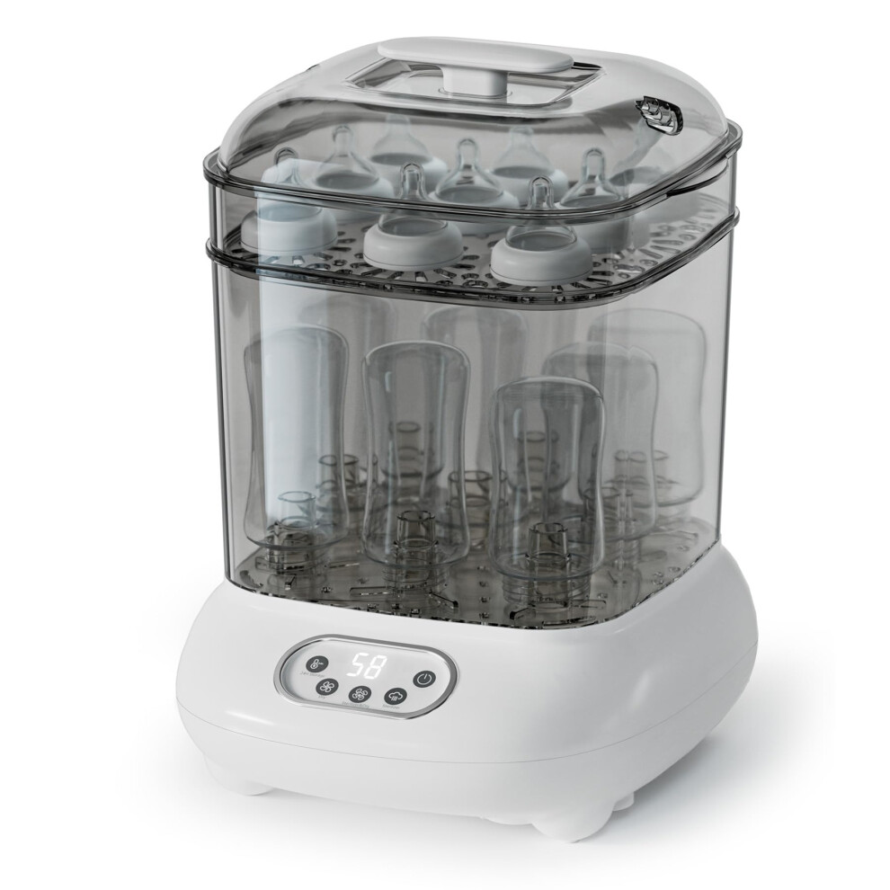 Femometer Family Large Size Bottle Steriliser And Dryer 2 In 1, Hold 9 Bottles And Pacifiers, Electric Steam Steriliser For All Baby Bottles, Breast Pump Parts,