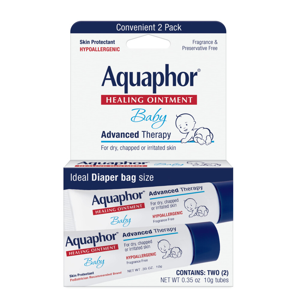 Baby Healing Ointment Advanced Therapy 2 Tubes 0.35 Oz Each Aquaphor