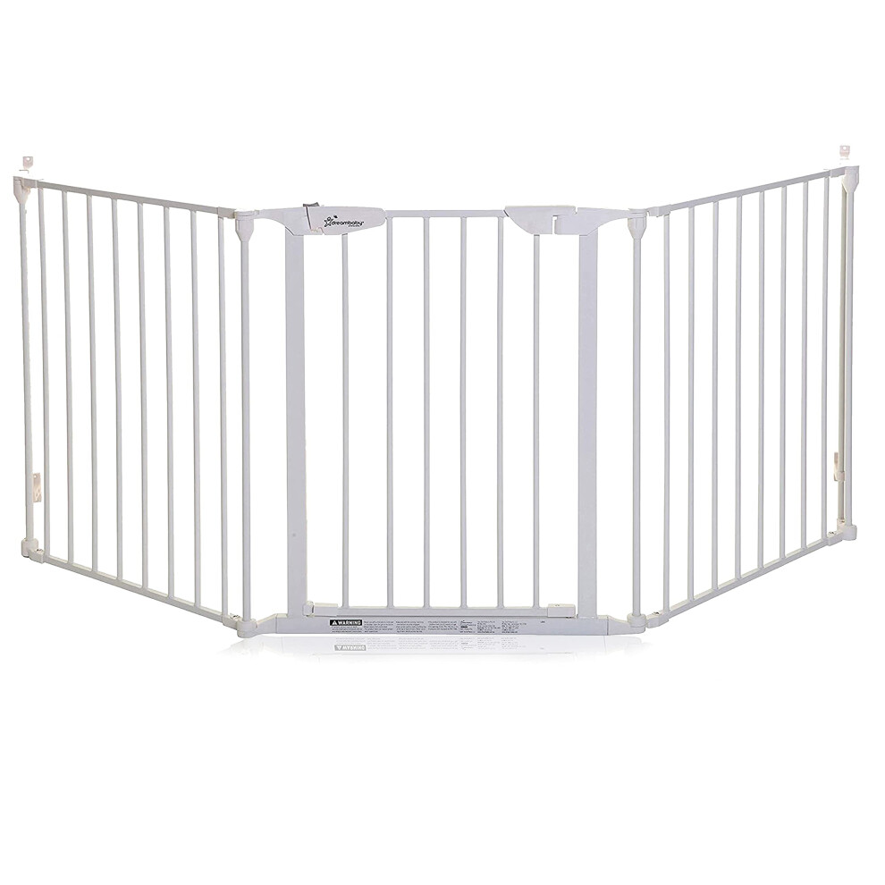 Newport 3-Panel Adapta Child Safety Gate - Fits Opening From 85.5-200Cm Wide. 74Cm Tall - Swings Open From Both Direction - Model White Dreambaby