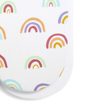 2 Pack Moses Basket/Pram Fitted Sheets 75 x 35cm ? Rainbow Design ? Light, Breathable & Luxurious Jersey Cotton Made To Last & Designed To Fit Prams &